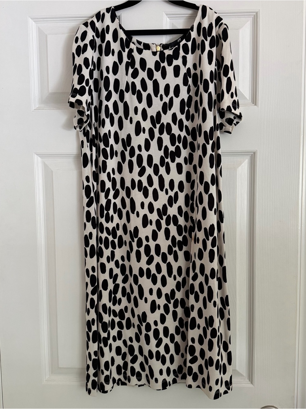 H&M Dalmatian Print Short Sleeve Shift Dress Size M NWOT